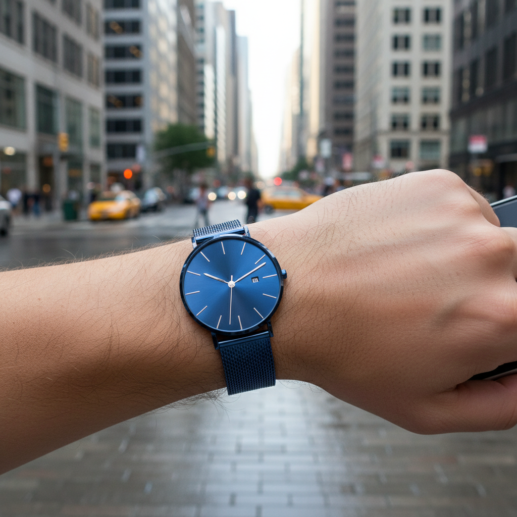 EUROMNIA Époque Navy — Minimalist Deep Blue Watch