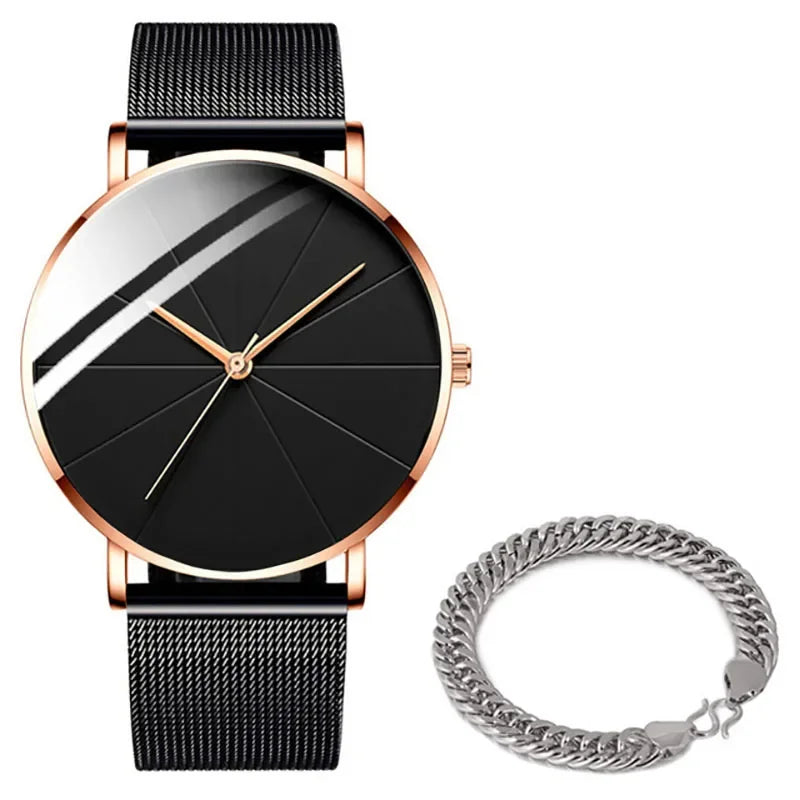 EUROMNIA Époque — Minimalist Stainless Steel Mesh Watch