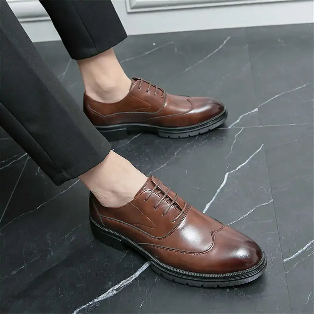 High-Shine Premium Leather Smart Shoes - Brown