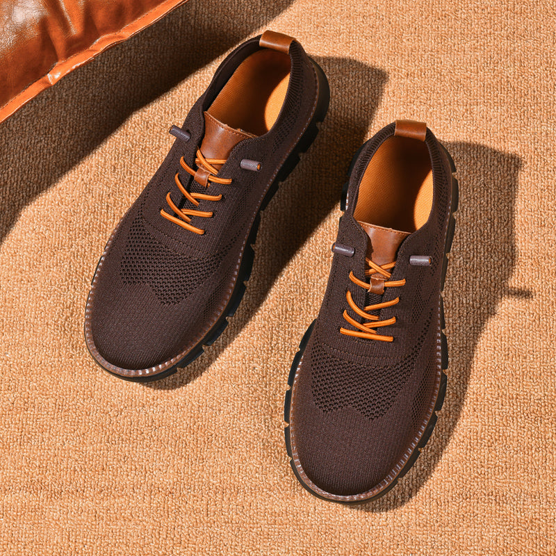 Urban Comfortable Limited Edition Trainers with Black Sole – Brown