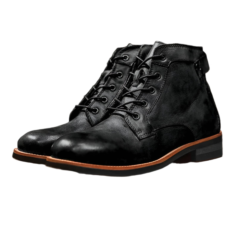 Frontier Comfortable Hard-Wearing Leather Boots - Black