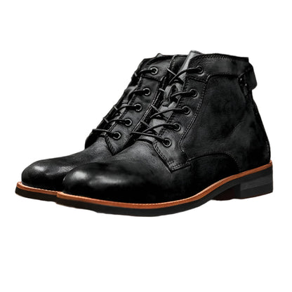 Frontier Comfortable Hard-Wearing Leather Boots - Black