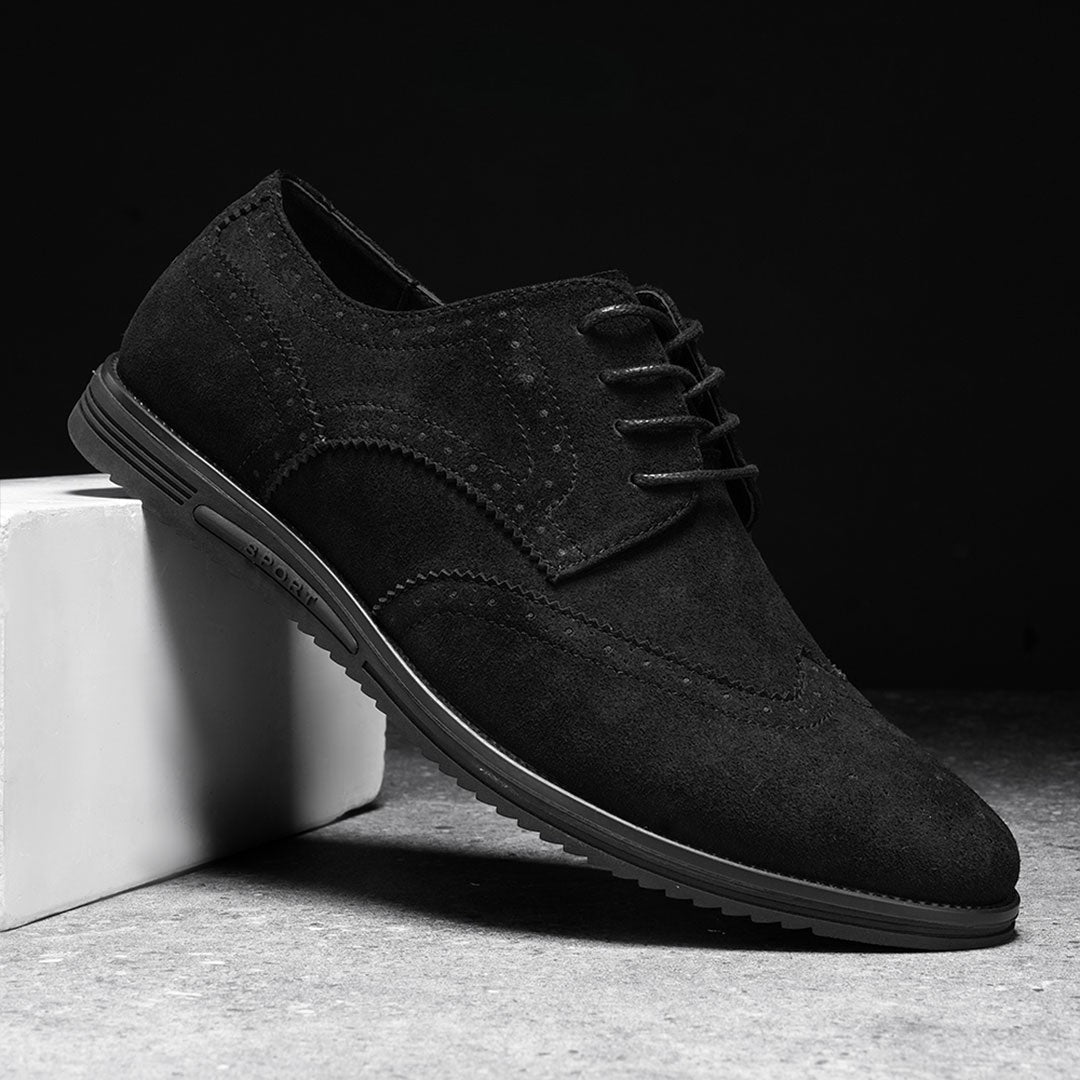 Derby Comfortable Elegant Suede Shoes – Jet Black