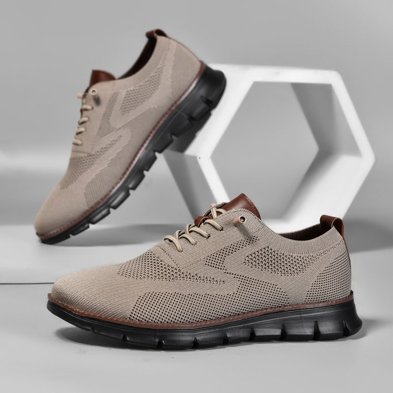 Urban Comfortable Limited Edition Trainers with Black Sole – Light Brown