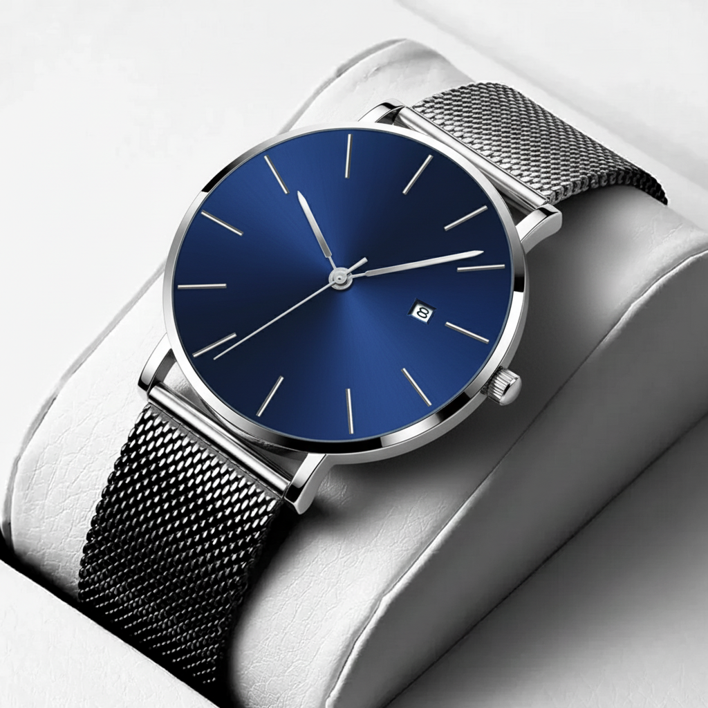 EUROMNIA Époque Navy — Minimalist Deep Blue Watch