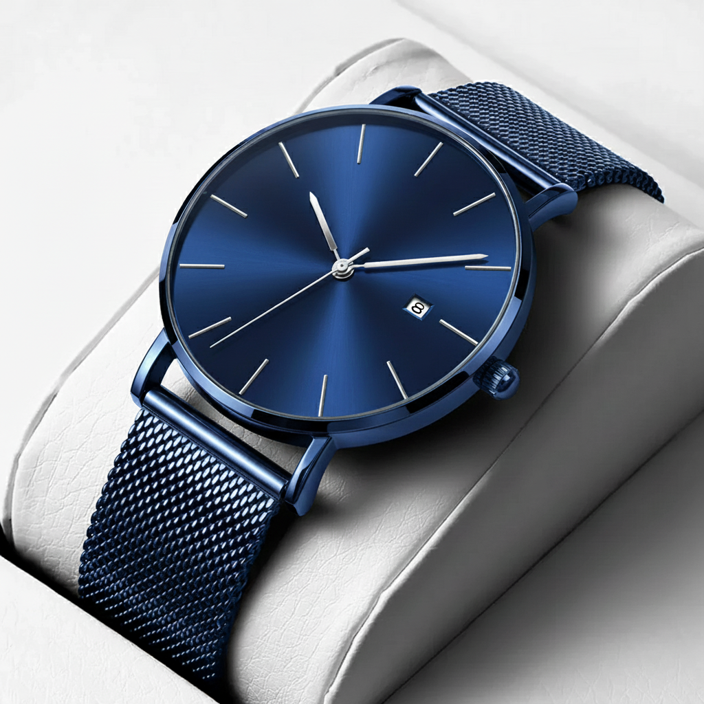 EUROMNIA Époque Navy — Minimalist Deep Blue Watch