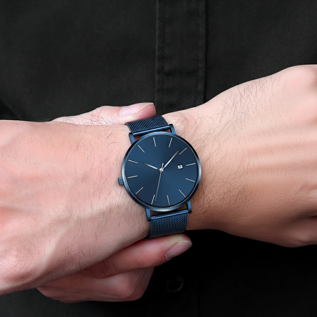 EUROMNIA Époque Navy — Minimalist Deep Blue Watch