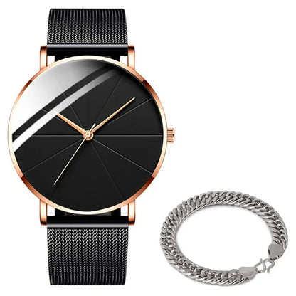 EUROMNIA Époque — Minimalist Stainless Steel Mesh Watch