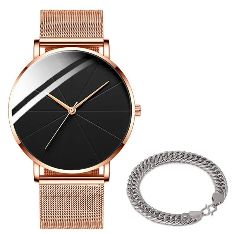 EUROMNIA Époque — Minimalist Stainless Steel Mesh Watch