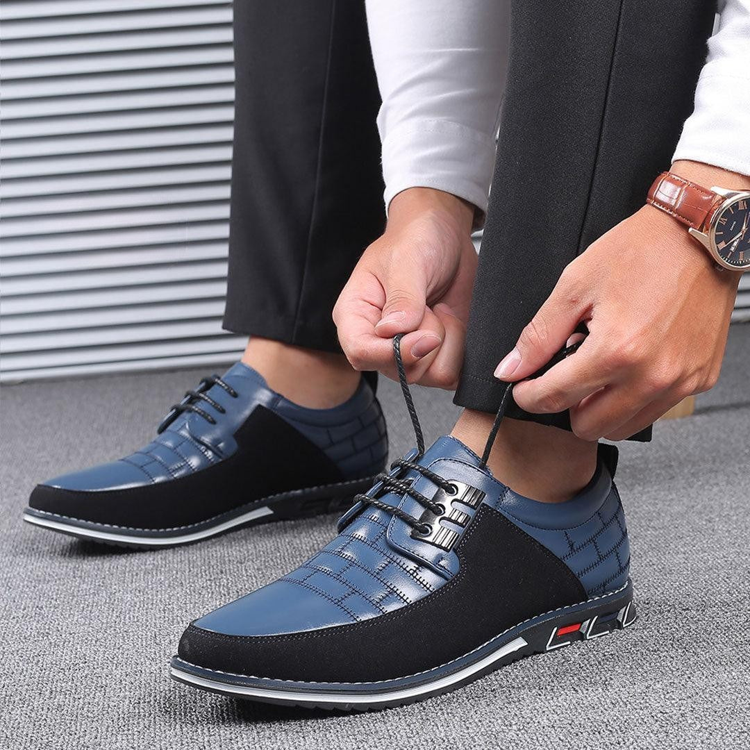 Oxford Comfortable, Durable Leather Dress Shoes - Blue