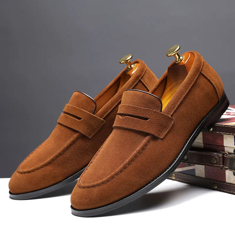 Marlow Elegant Premium Suede Loafers - Brown
