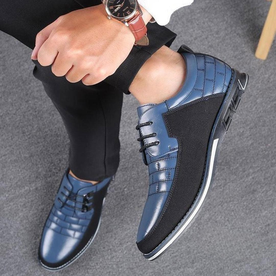 Oxford Comfortable, Durable Leather Dress Shoes - Blue