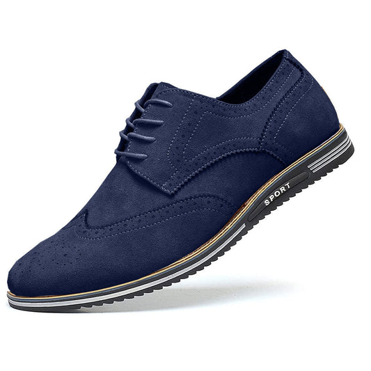 Derby Comfortable Elegant Suede Shoes - Blue