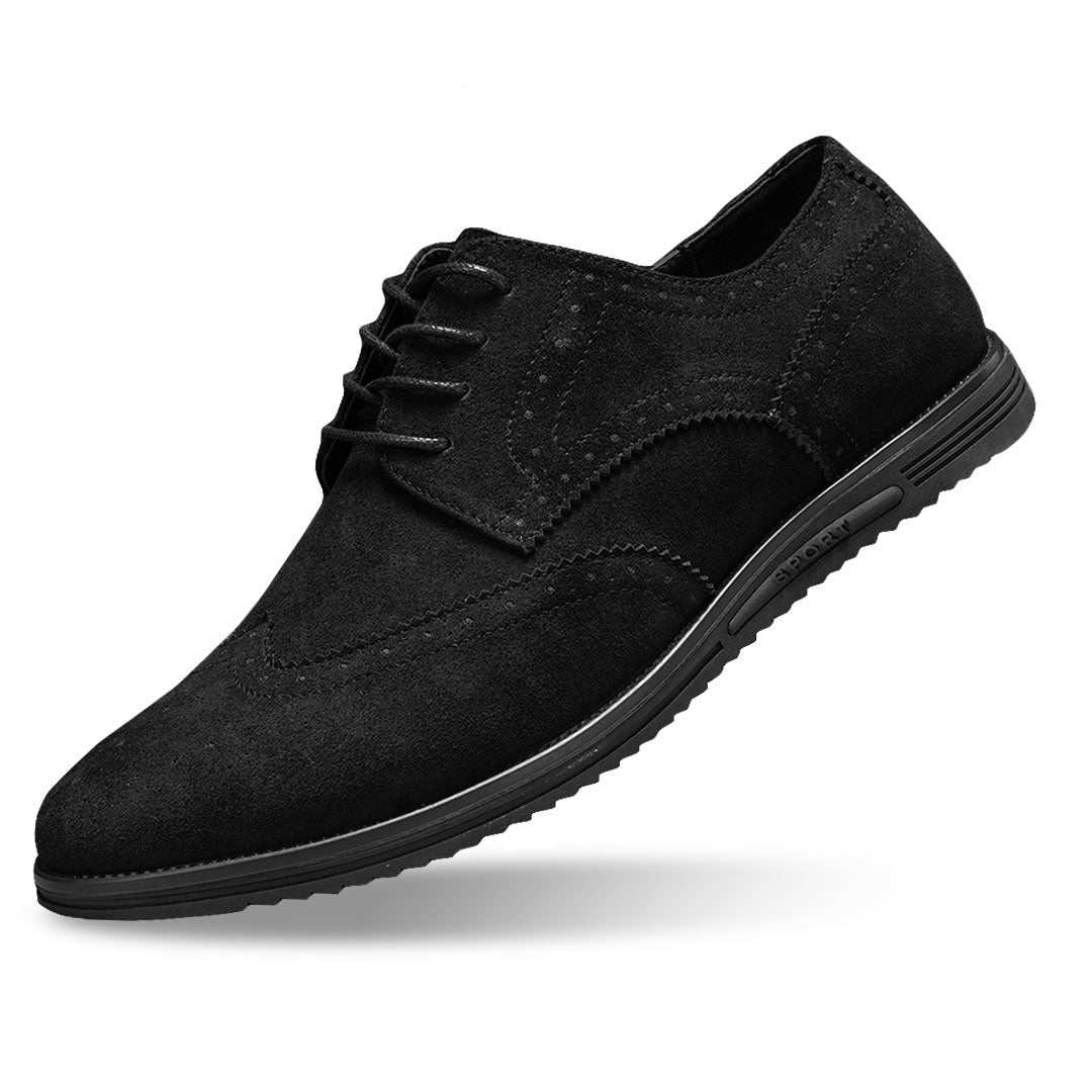 Derby Comfortable Elegant Suede Shoes – Jet Black